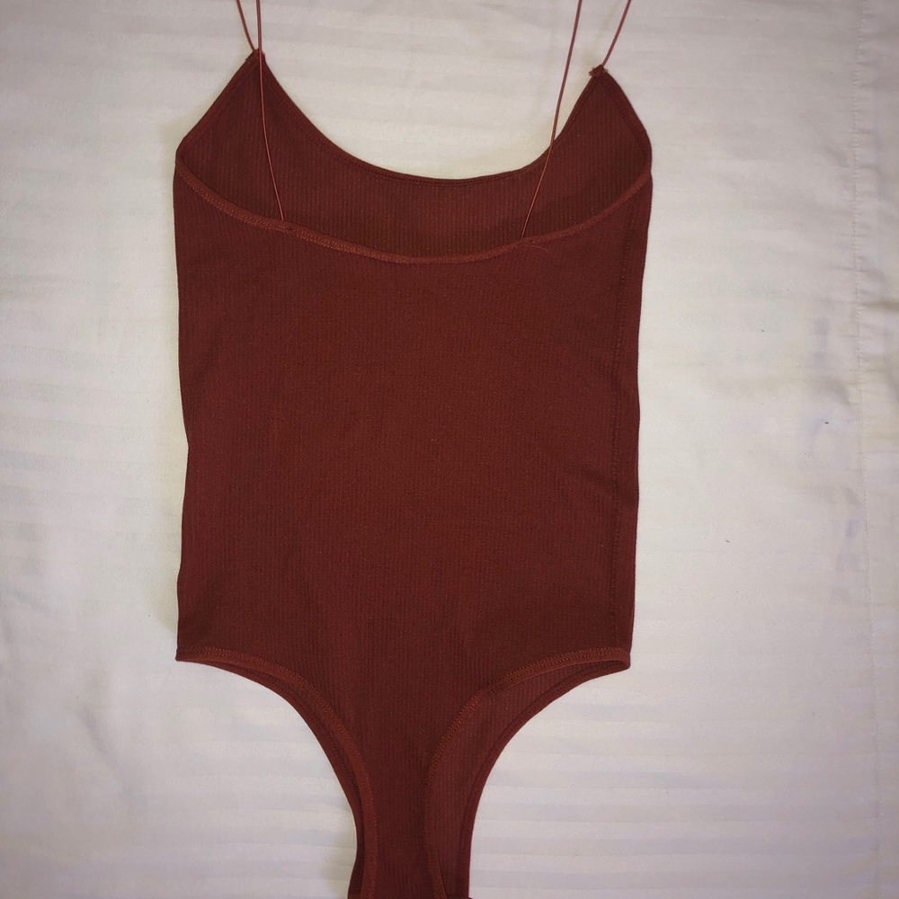 Brand New Rust Ribbed Bodysuit - Picture 2 of 2